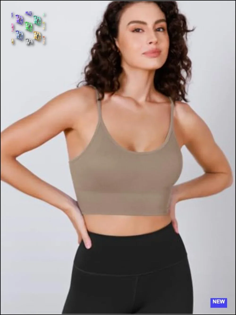 Seamless Ribbed Sports Bra Crop Tank Tops Non Padding Low Impact Yoga